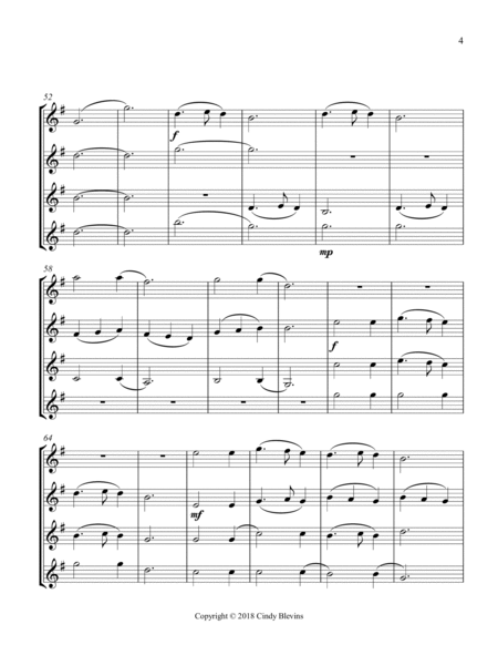 Silent Night, for Three Clarinets and Bass Clarinet image number null