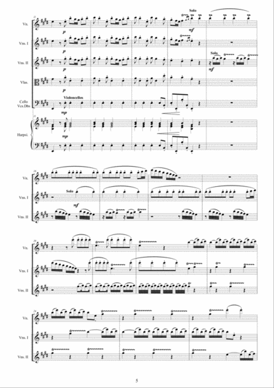 Vivaldi - Il Cimento dell'Armonia e dell'Invenzione Op.8 - 12 Concertos for Violin, strings and Harp Chamber Orchestra scores gallery preview page 5