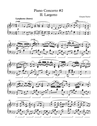 Book cover for Larghetto from Chopin's Piano Concerto #2 in f