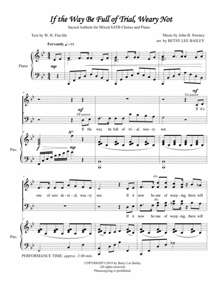 If the Way Be Full of Trial, Weary Not - SATB image number null
