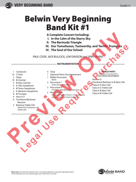 Belwin Very Beginning Band Kit #1 image number null