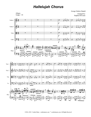 Hallelujah Chorus (String Quartet and Piano - (Key of C)
