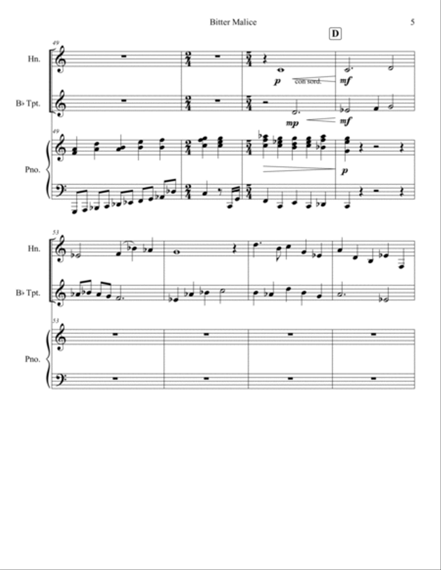 Bitter Malice Brass Duet scores gallery preview page 5