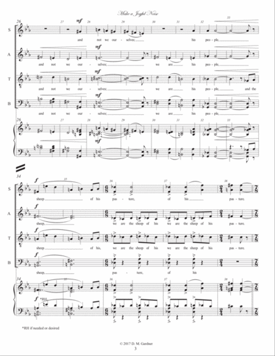 Make A Joyful Noise (Psalm 100) SATB 4-Part scores gallery preview page 5