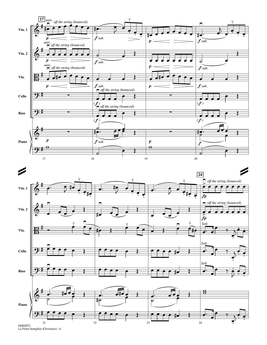 La Finta Semplice (Overture) - Conductor Score (Full Score) String Orchestra scores gallery preview page 4