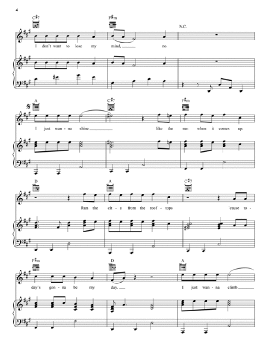 I Just Wanna Shine I Just Wanna Shine Piano, Vocal, Guitar scores gallery preview page 4