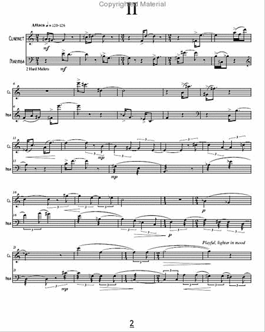Prisms for Clarinet & Marimba B-Flat Clarinet scores gallery preview page 5