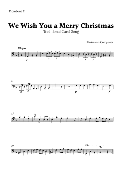 We Wish you a Merry Christmas for Brass Ensemble Quartet image number null
