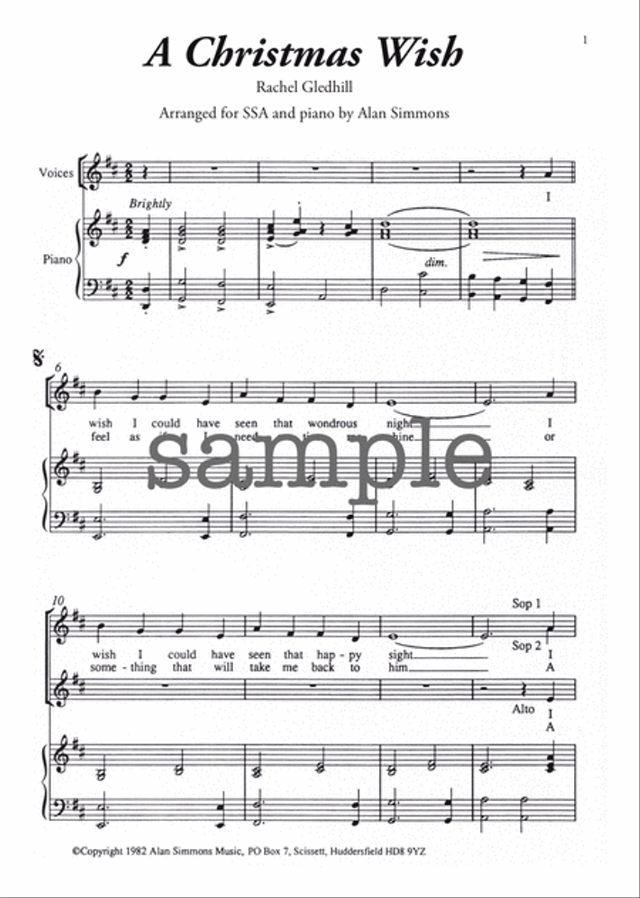 A Christmas Wish SSAA scores gallery preview page 1