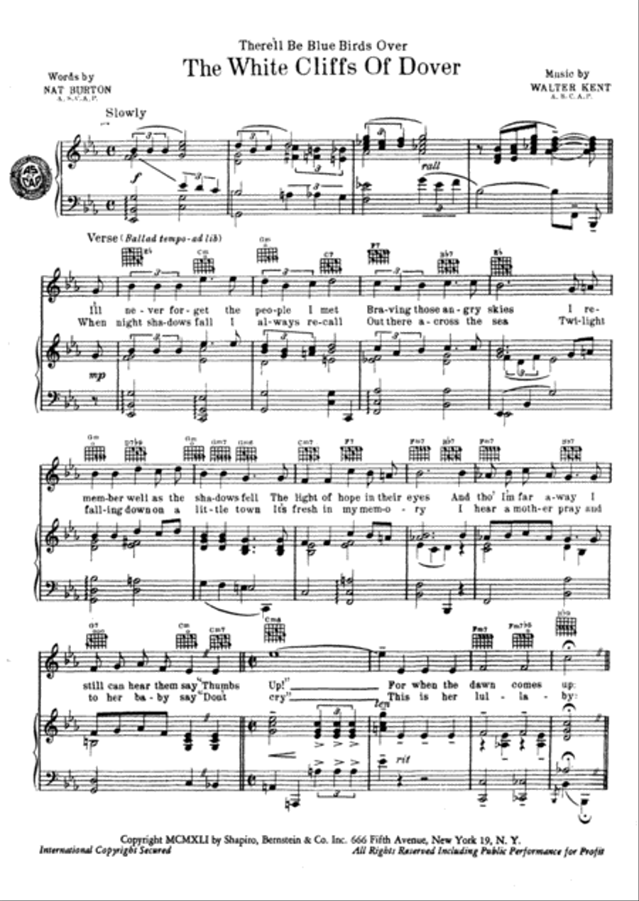 The White Cliffs Of Dover Voice scores gallery preview page 2