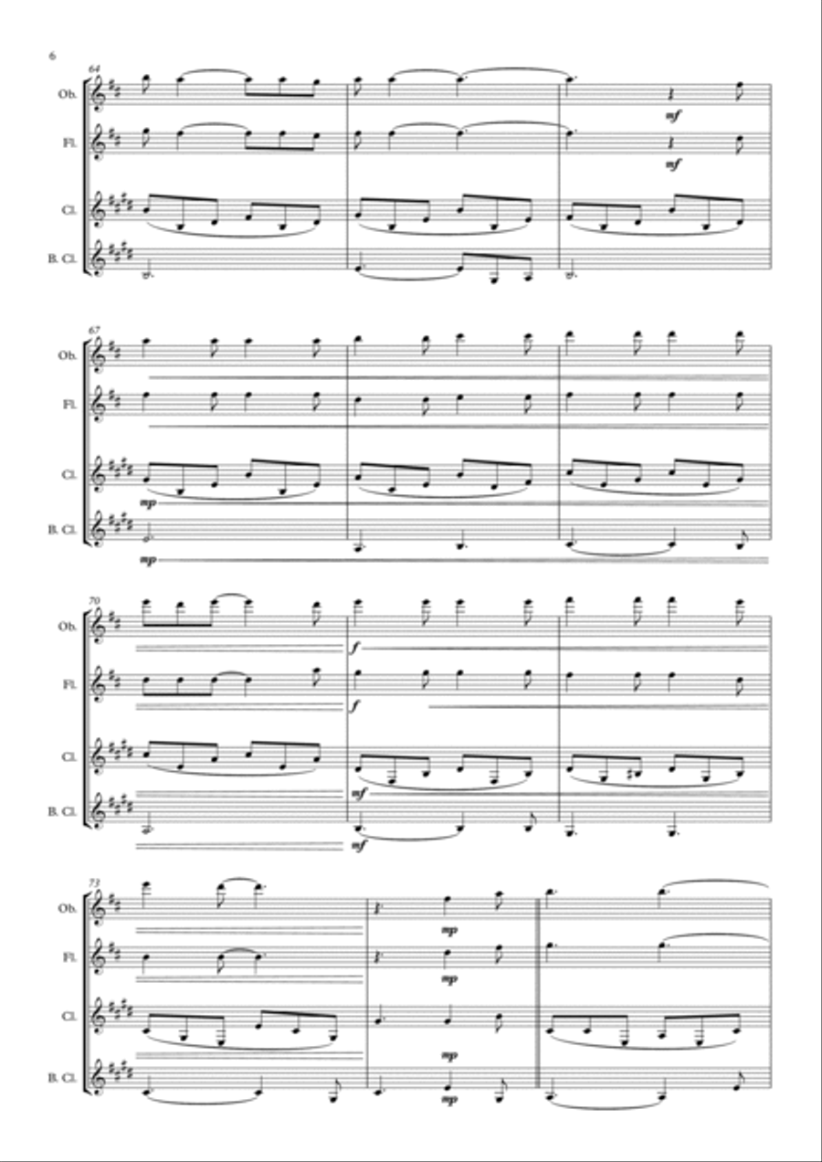 Hallelujah Hallelujah Woodwind Quartet scores gallery preview page 6