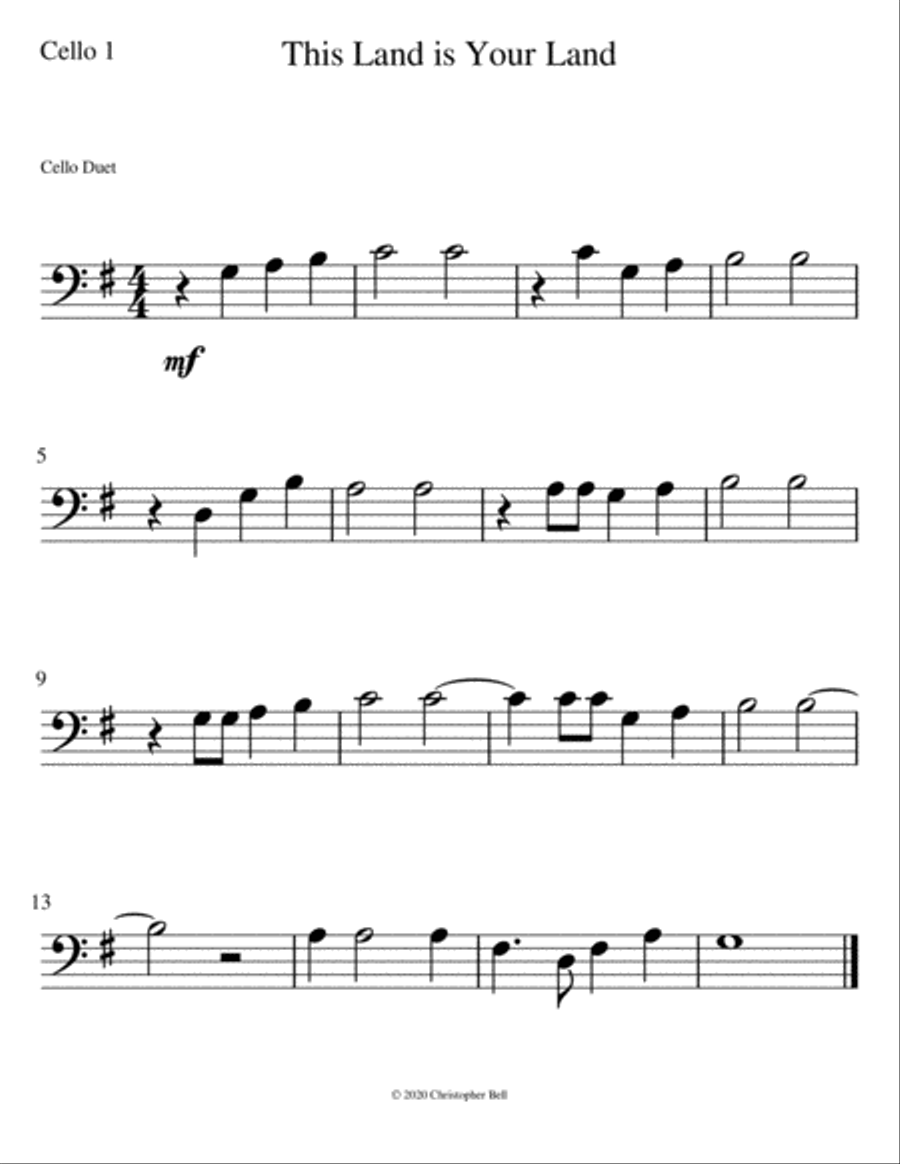 This Land Is Your Land This Land Is Your Land String Duet scores gallery preview page 2