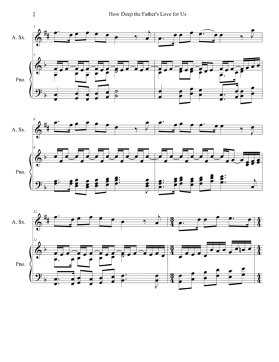 How Deep The Father's Love For Us How Deep The Father's Love For Us Alto Saxophone scores gallery preview page 2