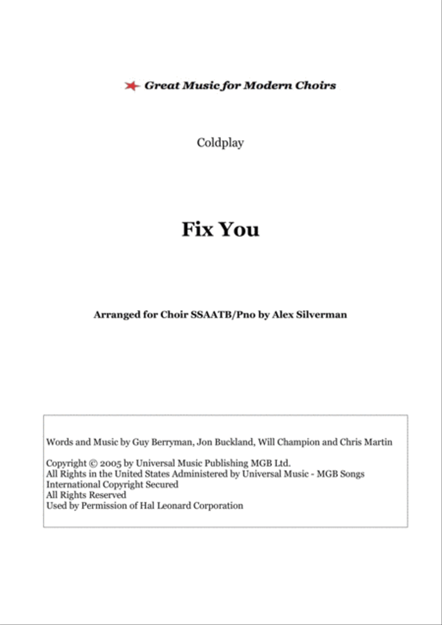 Fix You Divisi scores gallery preview page 1