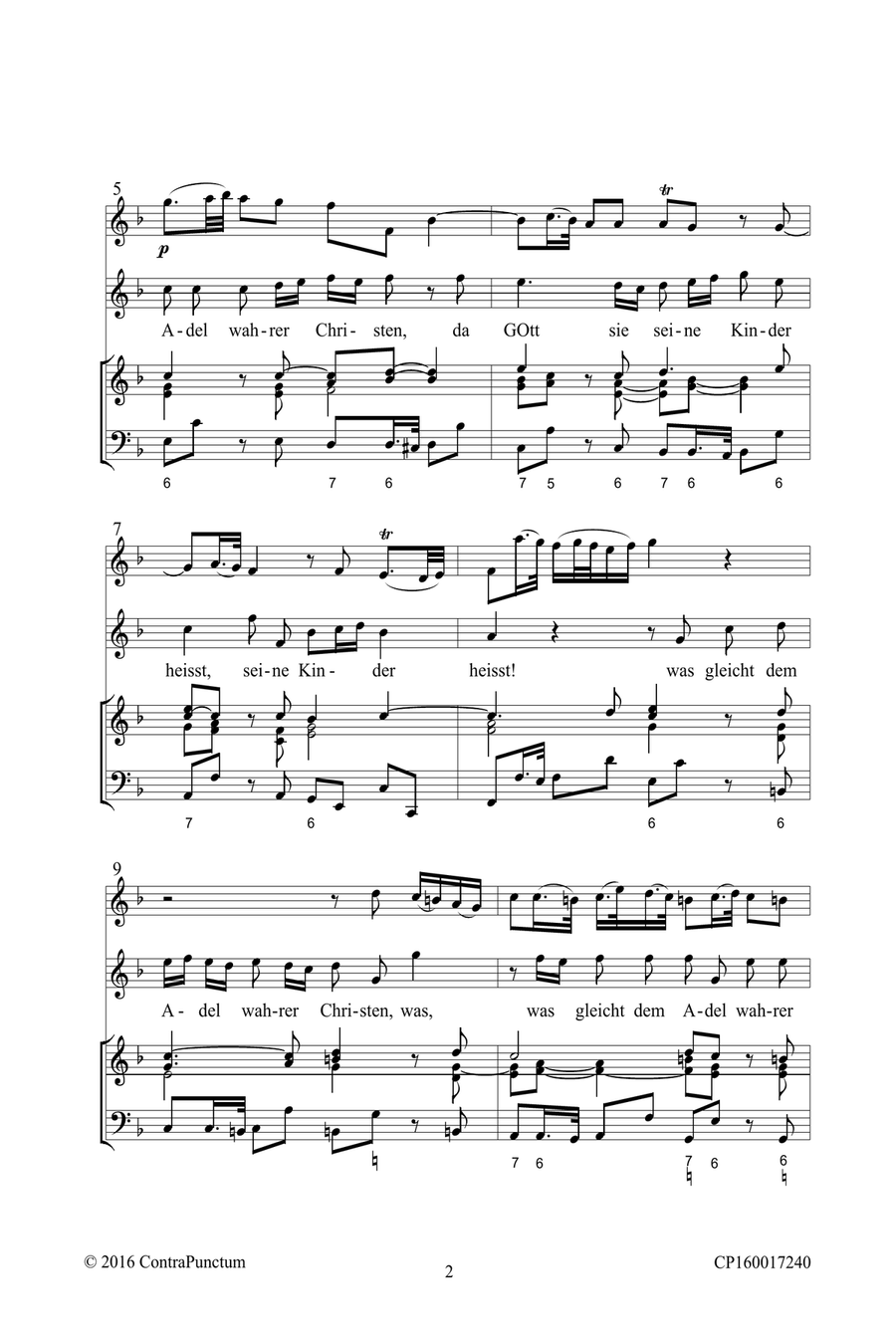 Harmonischer Gottesdienst TWV 1:1511 Was gleicht dem Adel wahrer Christen Oboe Solo scores gallery preview page 6