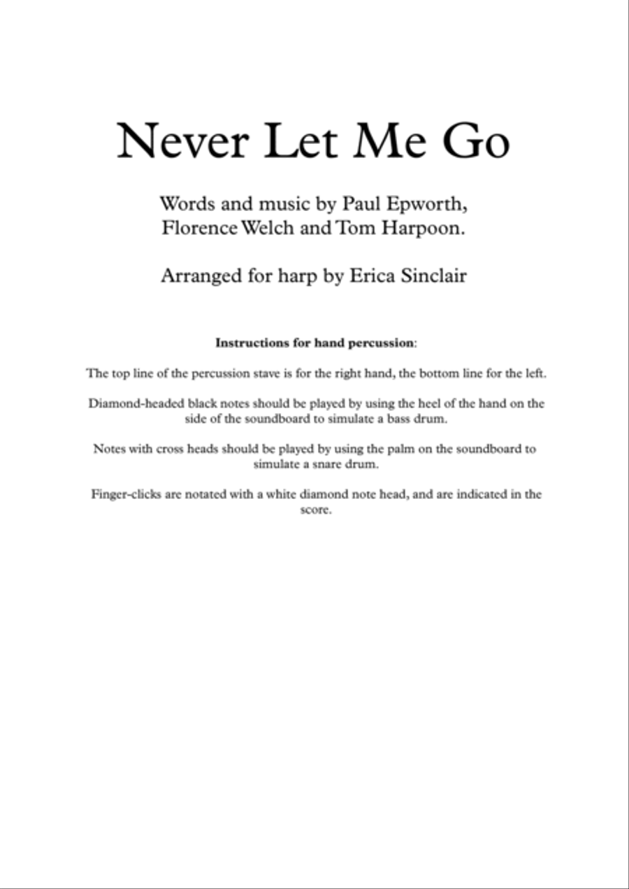 Never Let Me Go Never Let Me Go Harp scores gallery preview page 1