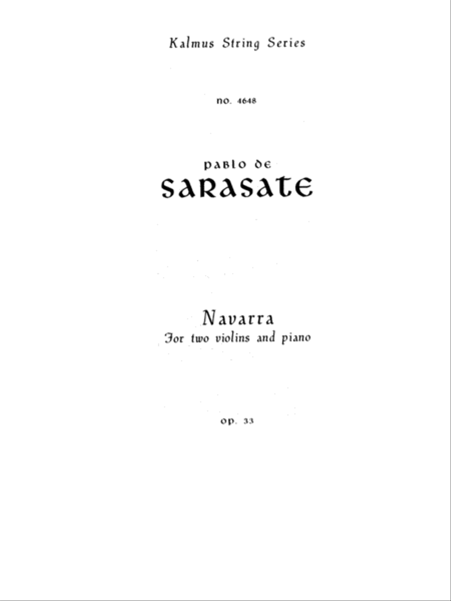 Sarasate: Navarra, Op. 33