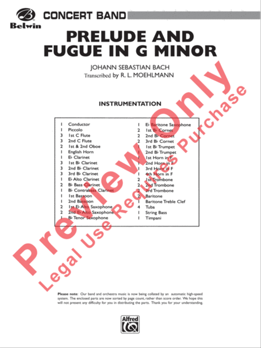 Prelude and Fugue in G Minor Concert Band scores gallery preview page 2