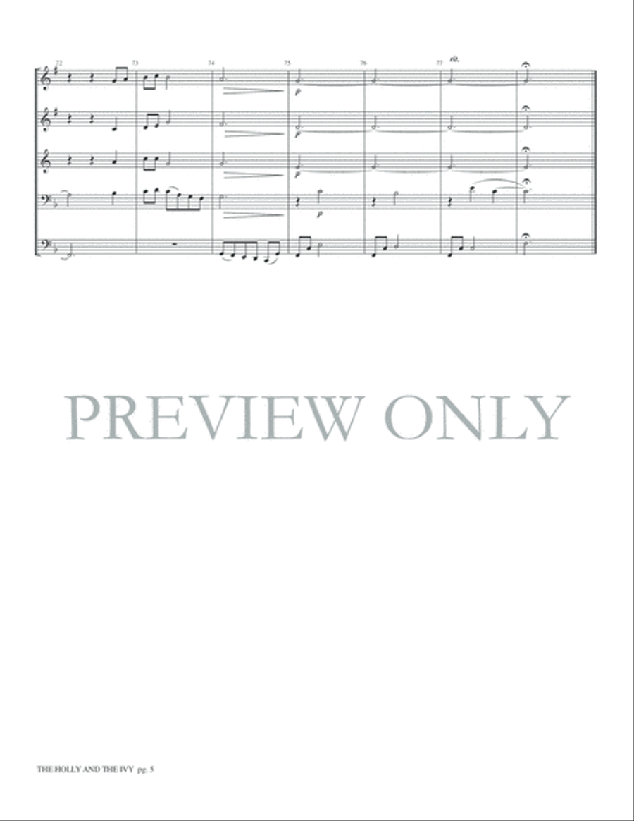 The Holly and the Ivy Brass Ensemble scores gallery preview page 7