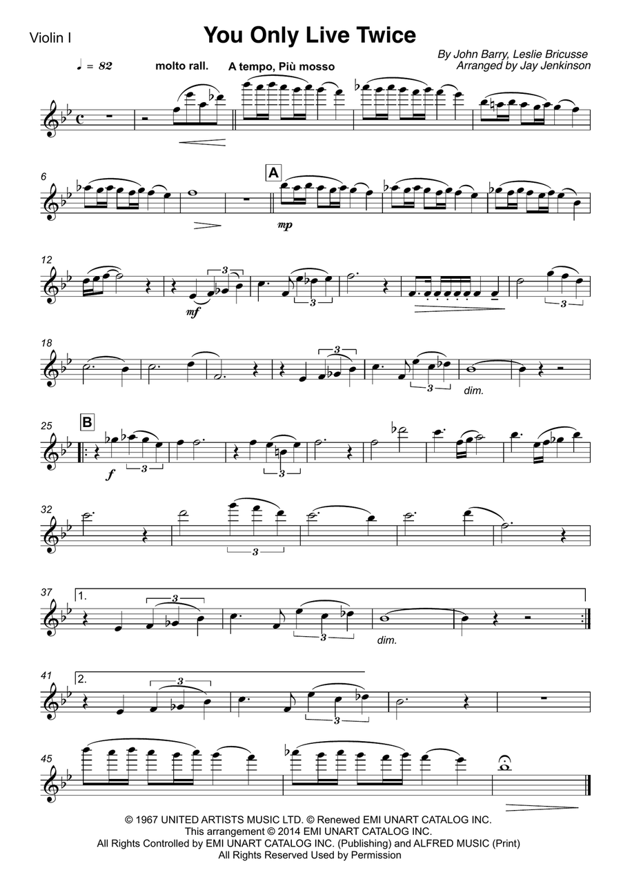 You Only Live Twice String Quartet scores gallery preview page 2