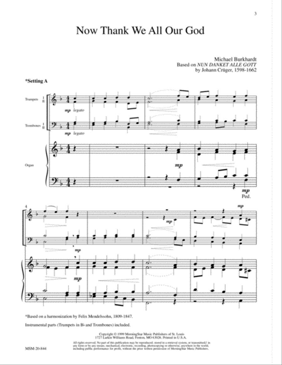 Five Hymn Accompaniments for Brass Quartet and Organ, Set 3 Choir scores gallery preview page 2
