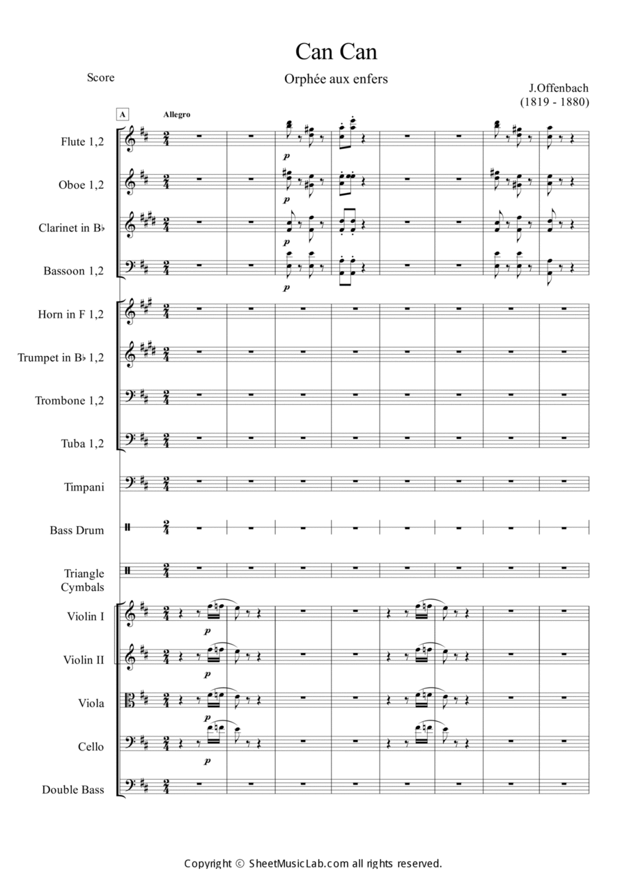 Can Can (from Orpheus in the Underworld) Orchestra scores gallery preview page 1