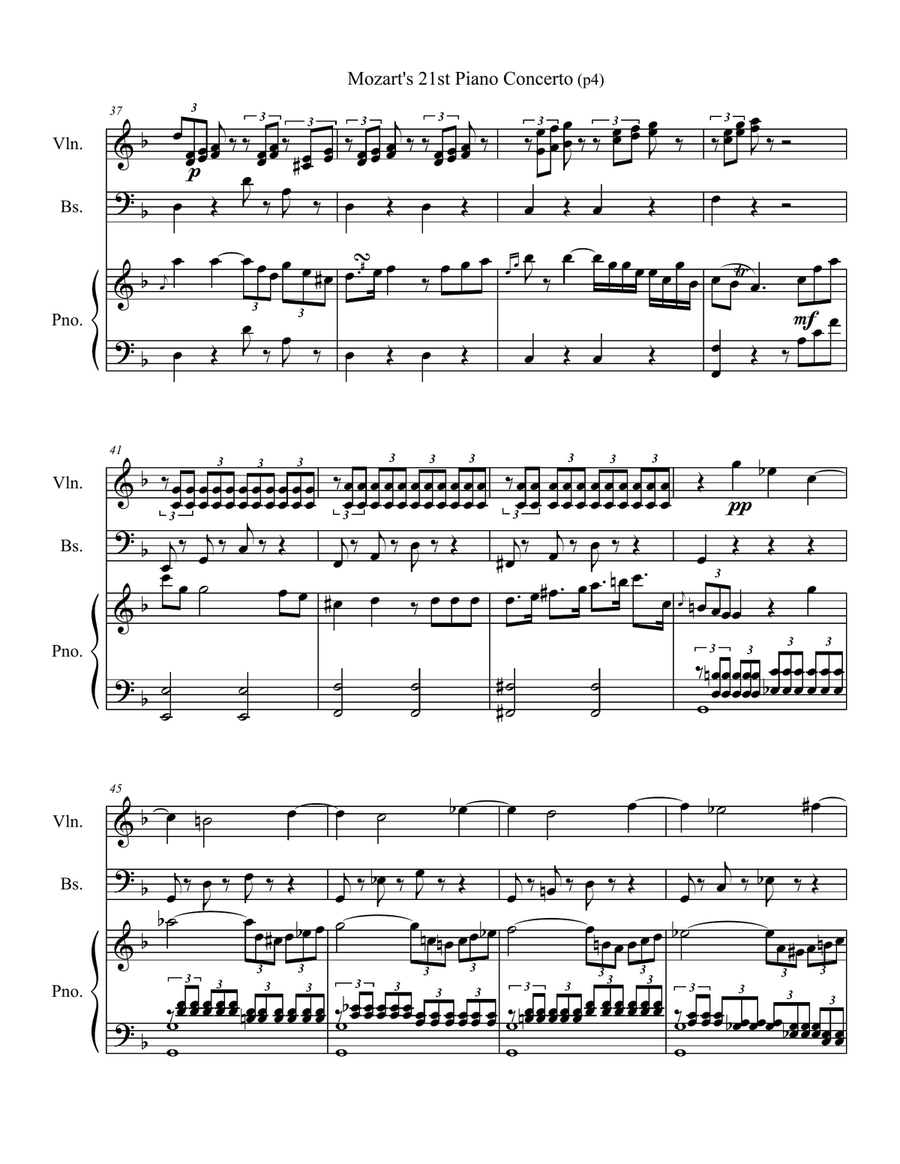 Piano Concerto No.21, K.467: II. Andante String Orchestra scores gallery preview page 4