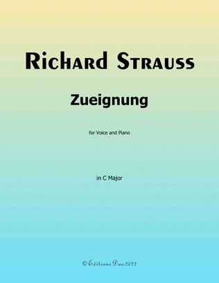 Book cover for Zueignung, by Richard Strauss, in C Major