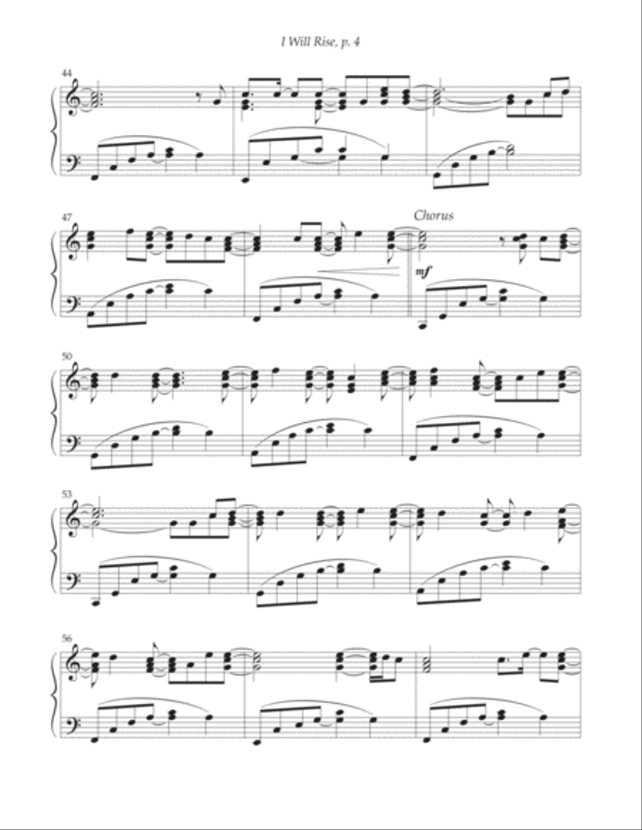 I Will Rise Piano Solo scores gallery preview page 4