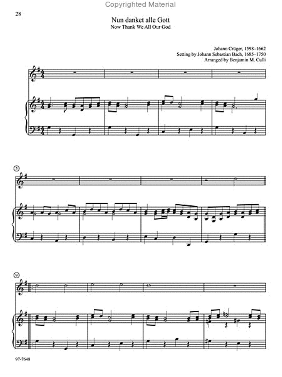 Duo Baroque: Classic Chorale Preludes Arranged for Keyboard and Any Solo Instrument, Vol. 1 Bassoon scores gallery preview page 11