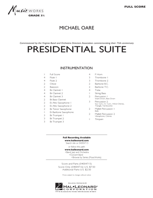 Presidential Suite - Conductor Score (Full Score)
