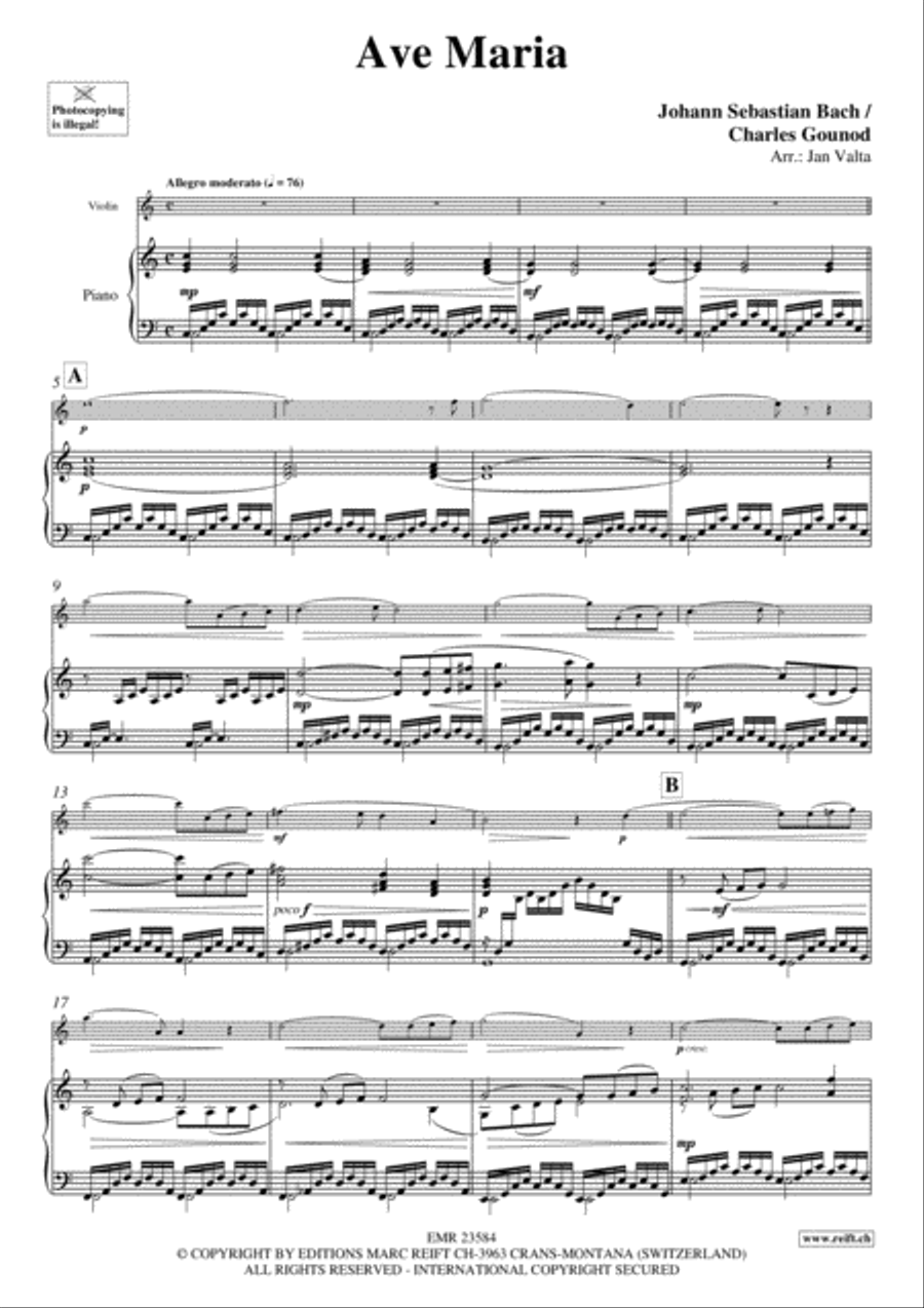 Ave Maria Violin Solo scores gallery preview page 3
