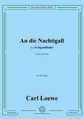 Book cover for Loewe-An die Nachtigall,in E flat Major,for Voice and Piano