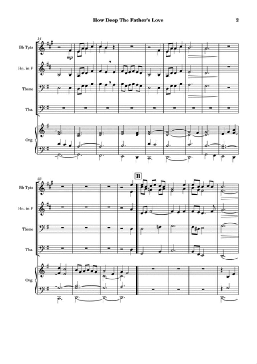 How Deep The Father's Love For Us Horn scores gallery preview page 3