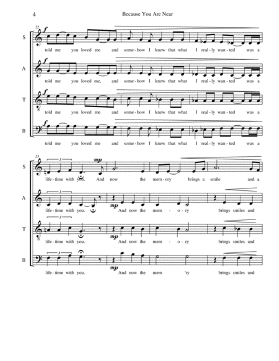 Because You Are Near 4-Part scores gallery preview page 4