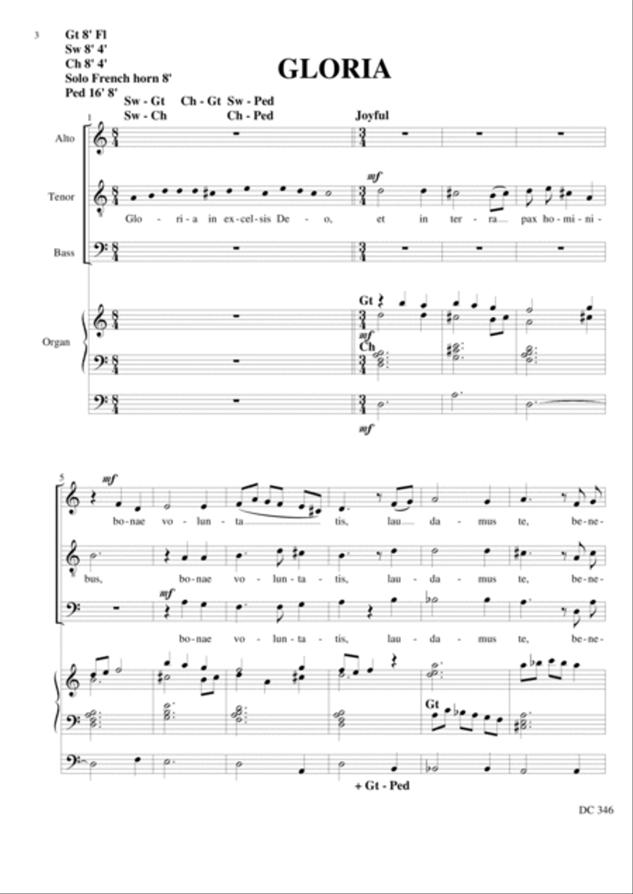 Mass for men's voices and organ TB scores gallery preview page 3