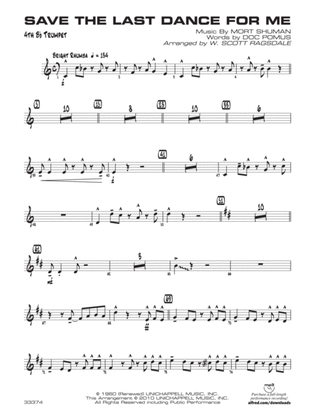 Save the Last Dance for Me: 4th B-flat Trumpet