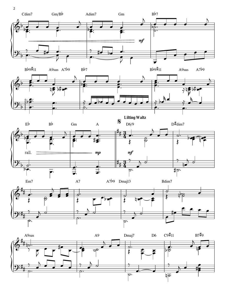 When The World Was Young [Jazz version] (arr. Brent Edstrom) Piano Solo scores gallery preview page 2