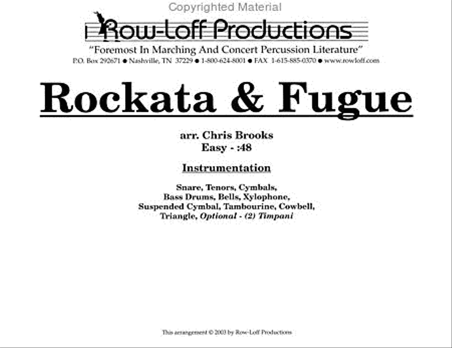 Rockata and Fugue Rockata and Fugue Percussion Ensemble scores gallery preview page 2