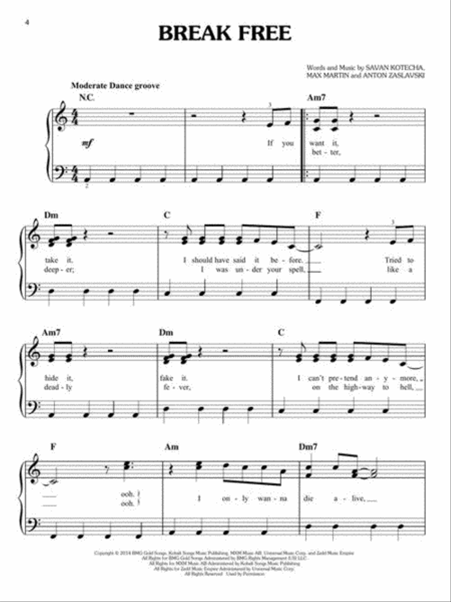 Ariana Grande for Easy Piano Easy Piano scores gallery preview page 4