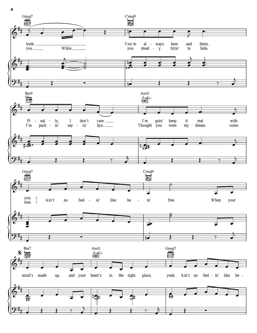 Free Free Piano, Vocal, Guitar scores gallery preview page 4