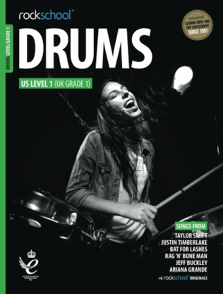 Book cover for Rockschool Drums Grade 1