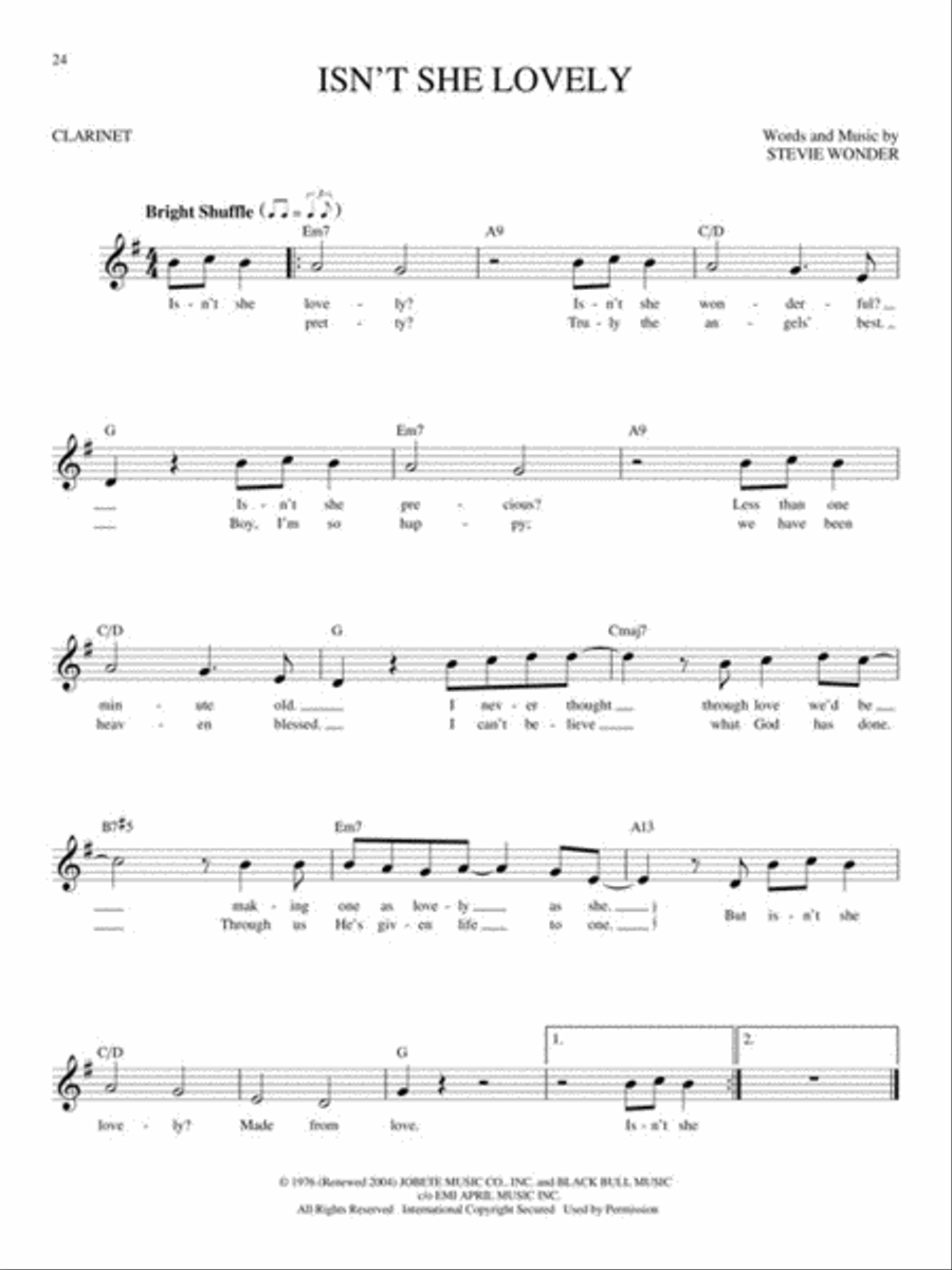 Easy Pop Melodies Clarinet Solo scores gallery preview page 4