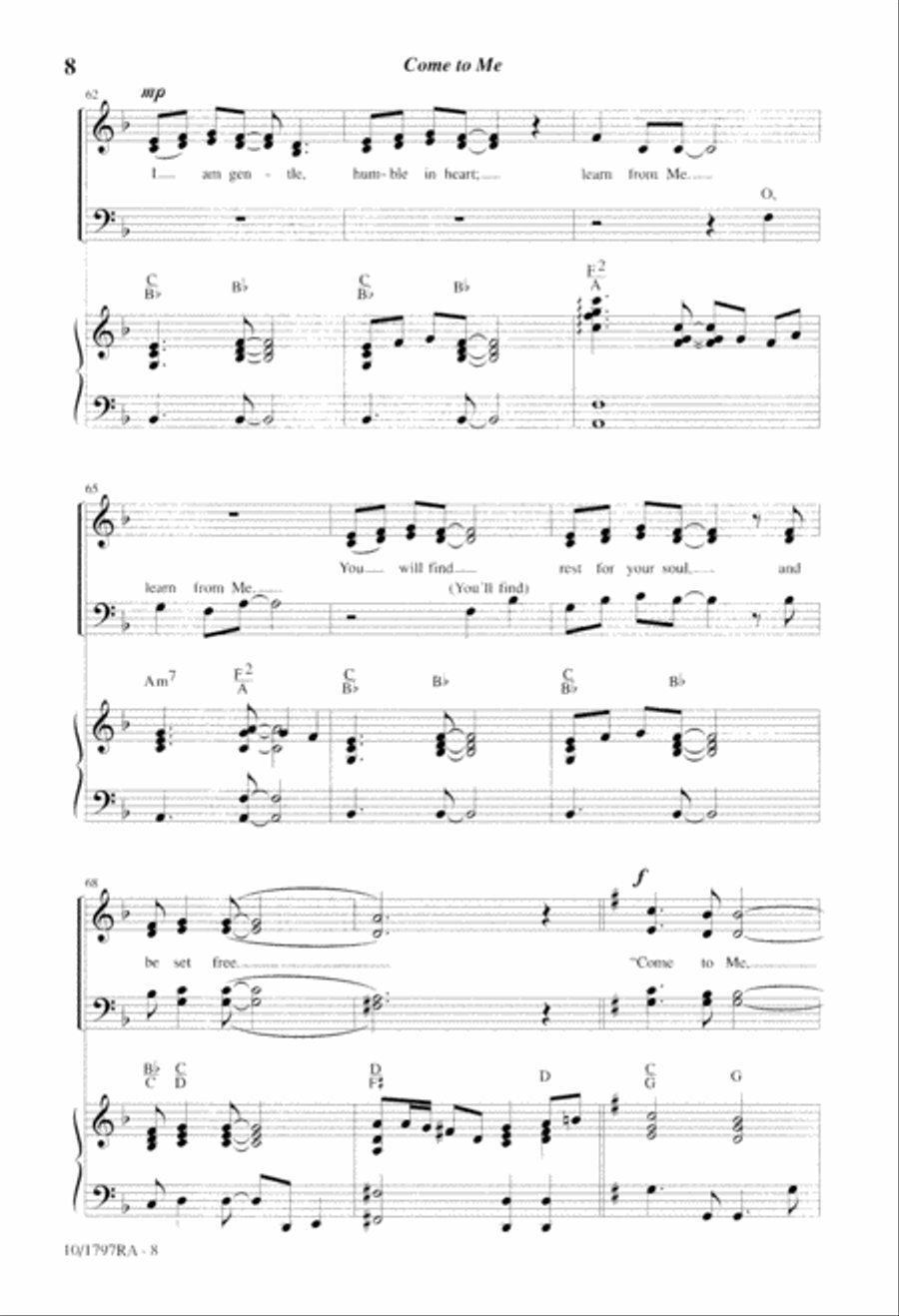 Come to Me 4-Part scores gallery preview page 8