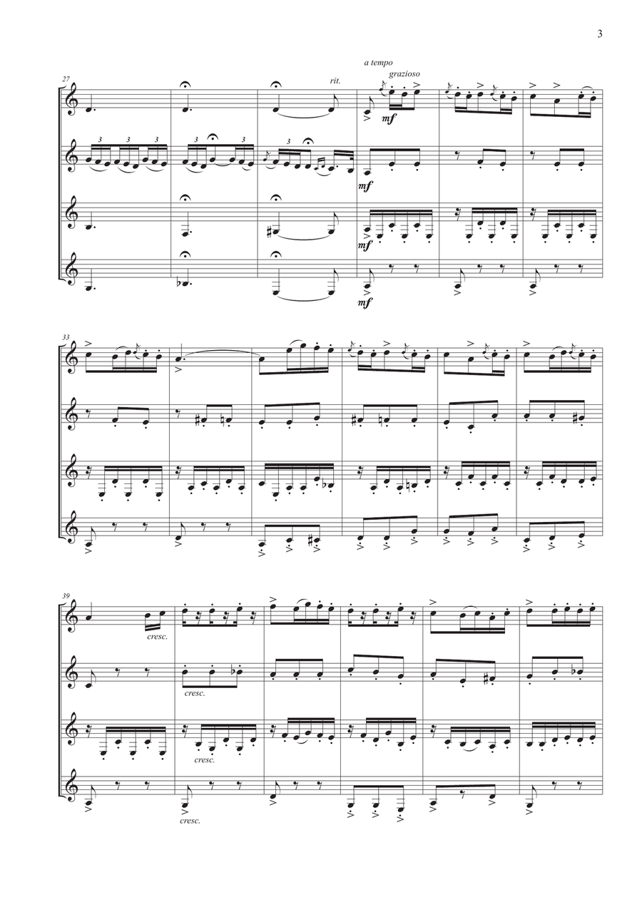 Scheherazade for Clarinet Quartet Clarinet Quartet scores gallery preview page 3