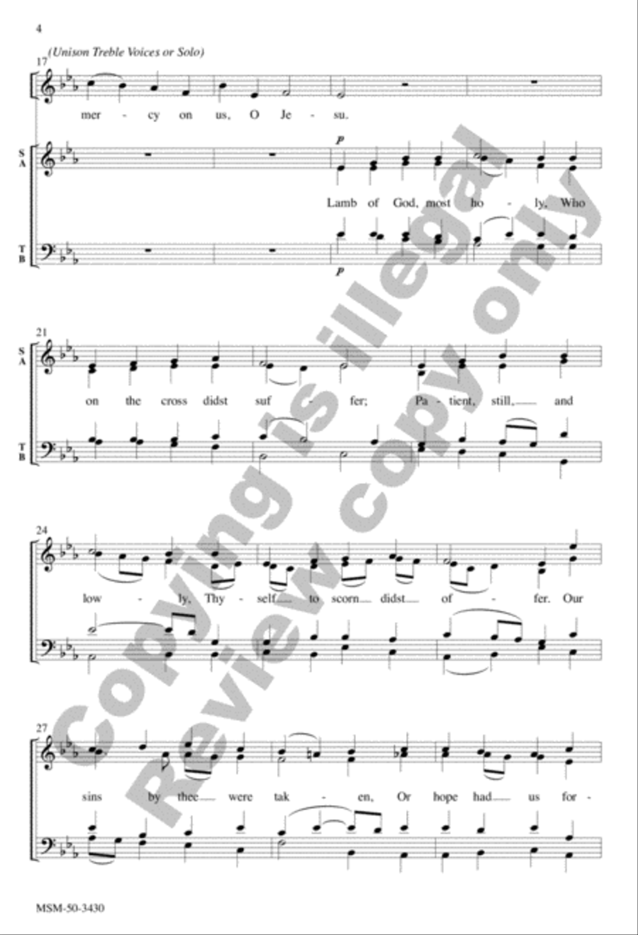 Lamb of God, Most Holy 4-Part scores gallery preview page 3