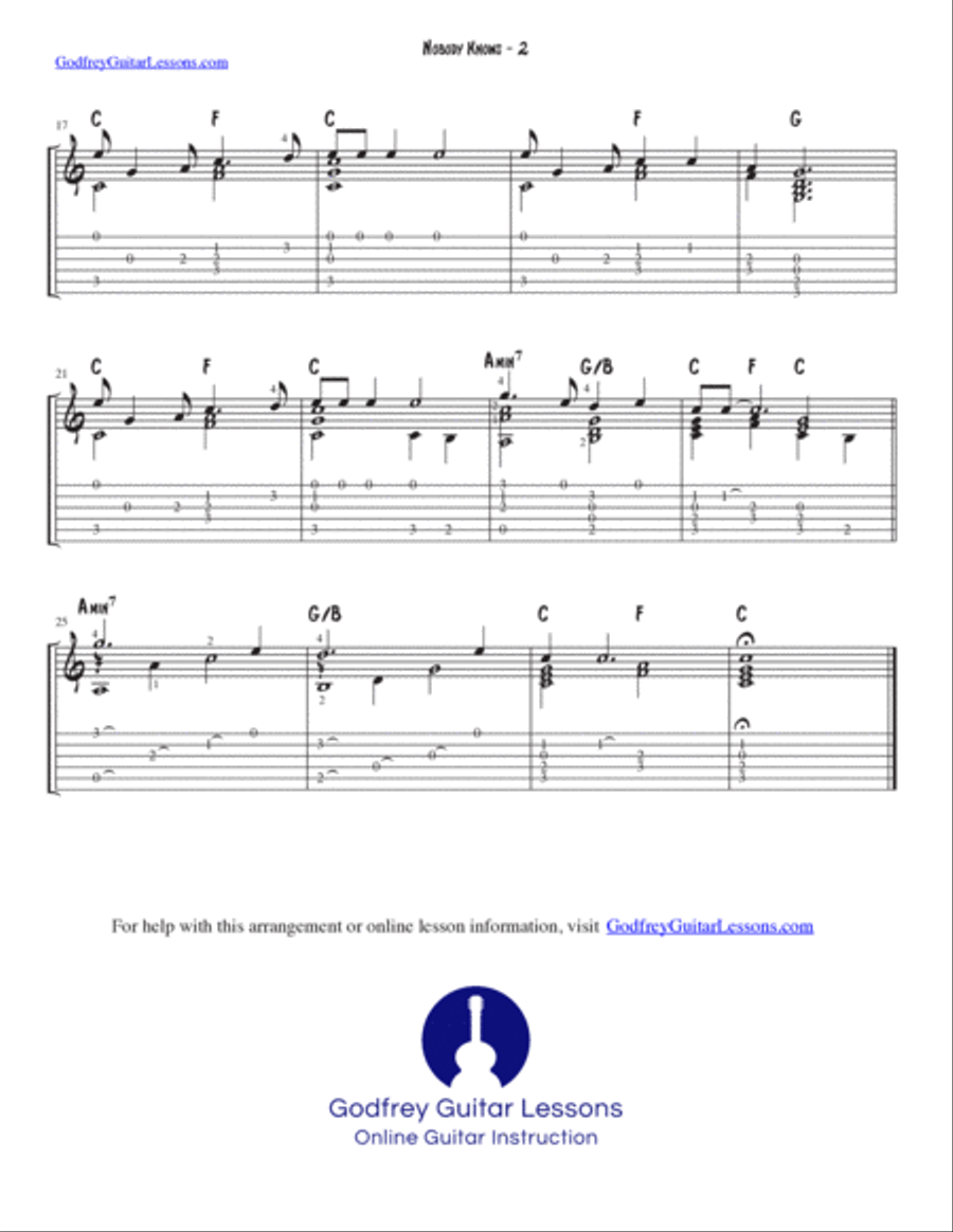 Nobody Knows the Trouble I've Seen Guitar Tablature scores gallery preview page 2