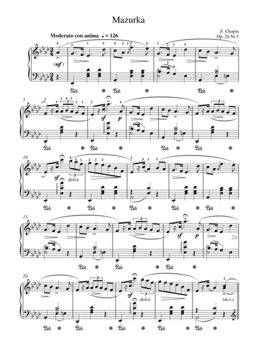 Chopin Mazurka, Op. 24 No. 3