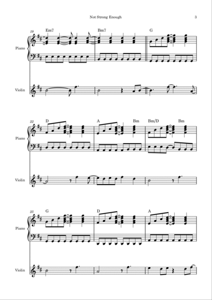 Not Strong Enough Violin Solo scores gallery preview page 3