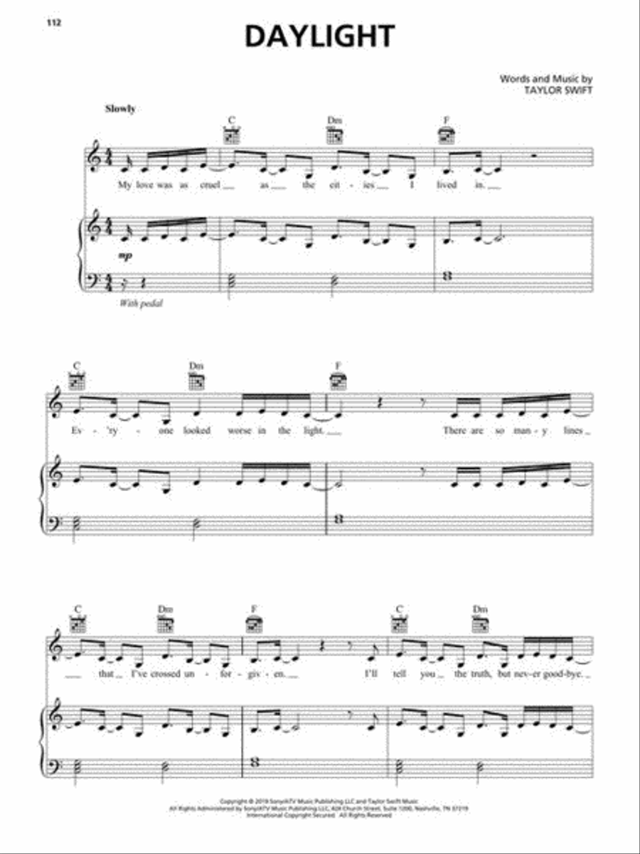 Taylor Swift – Lover Piano, Vocal, Guitar scores gallery preview page 7